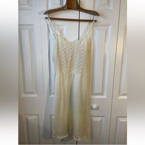 Vintage Vanity‎ Fair Ivory Lace Full Slip Dress - Drop Waist Nightgown - Medium